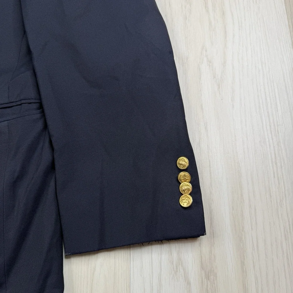 Brooks Brothers Loro Piana Wool 1818 Madison Gold Buttons Blazer Jacket Mens 40R